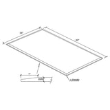 60x36-inch 6mm Rectangular Clear Tempered Glass Top