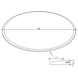 36-inch 8mm Round Clear Tempered Glass Top