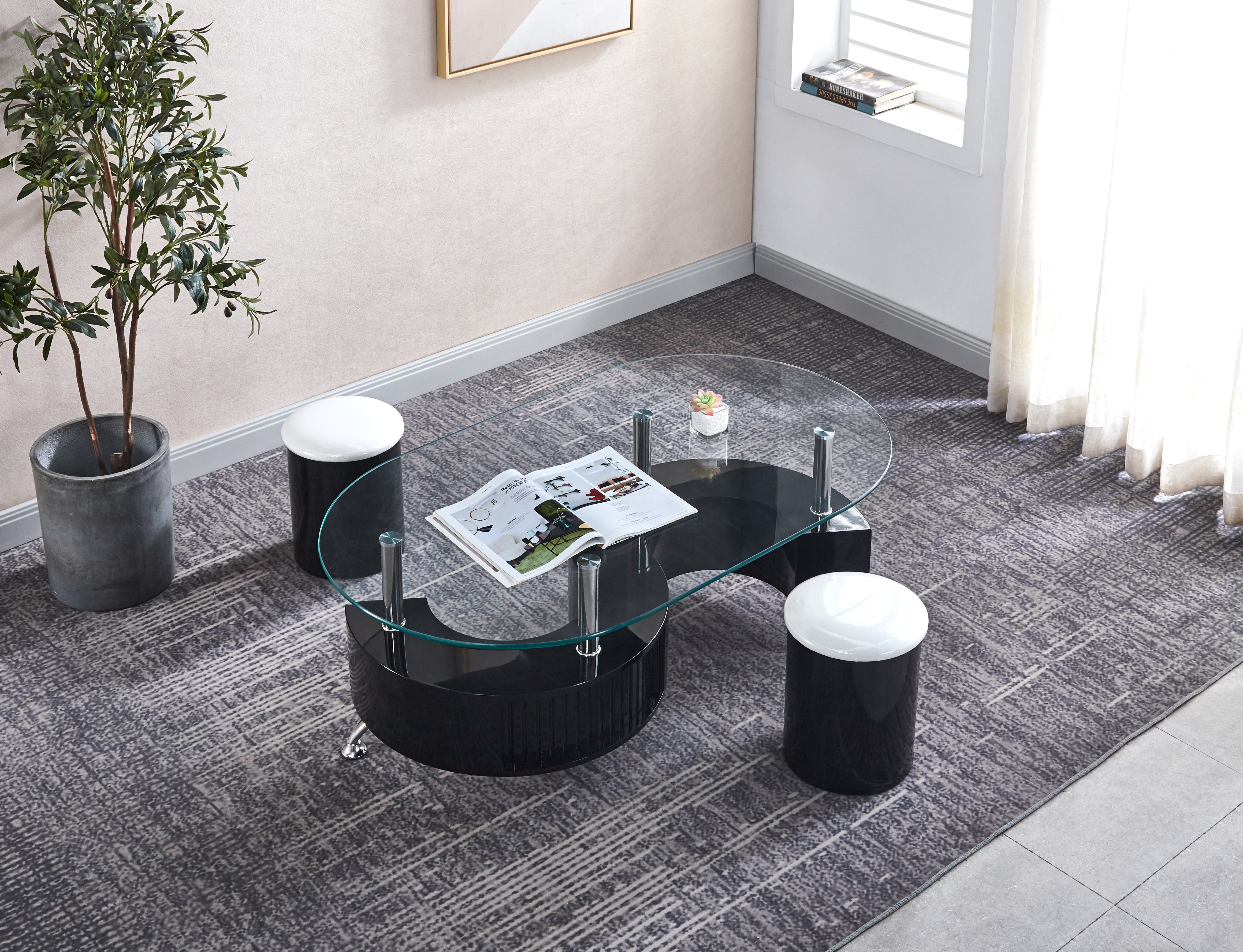 Dumbarton Coffee Table with 2 Stools